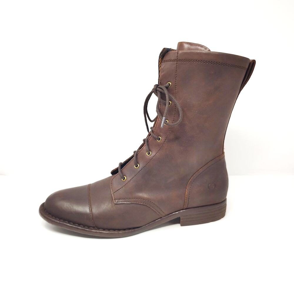 Born Shoes Womens 11 Neon Boots Lace Up Leather Ankle Brown Equestrian Boho